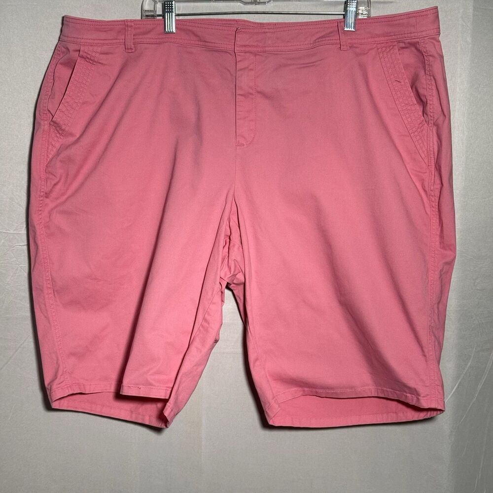 Lane Bryant Women’s Pink Bermuda Shorts Size 26 Cotton Stretch Casual Summer